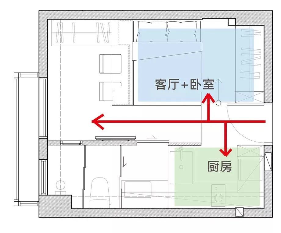 破解20㎡奇葩戶型公寓佈局乾坤大挪移裝出乾溼分離衛生間還榨出小書房