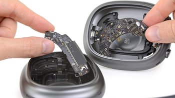 苹果AirPods Max耳机拆解，集成度高，电池不易更换