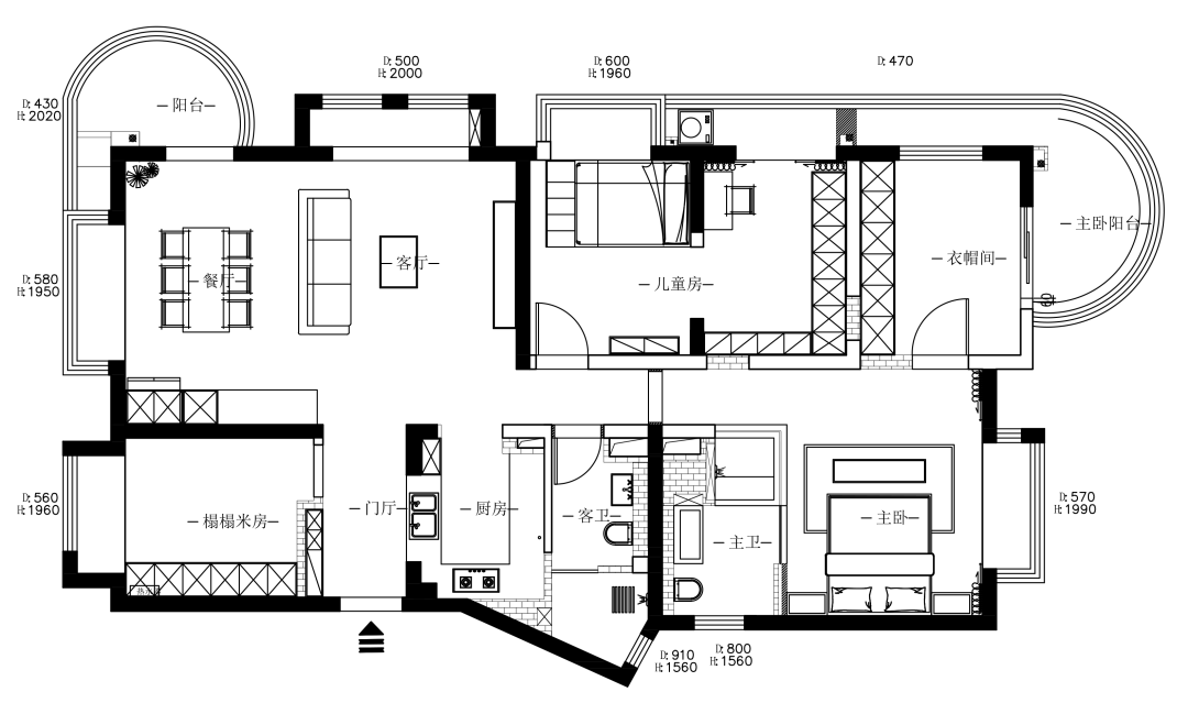 西安幸福三口之家,爆改商用房,135㎡五室变三居,纯白色开敞空间,温柔