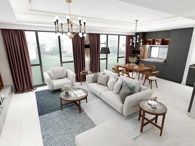 横厅户型沙发放哪