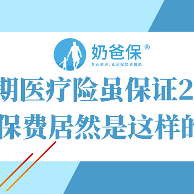 安逸长期医疗险，虽保证20年续保，但保费居然是这样的！