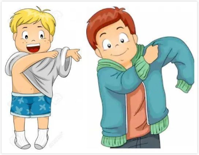 在教宝宝穿衣服之前,我们需要让宝宝先了解衣服的正方面,还有前面