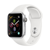 AppleWatchSeries4智能手表（GPS款44毫米银色铝金属表壳搭配白色运动型表带）
