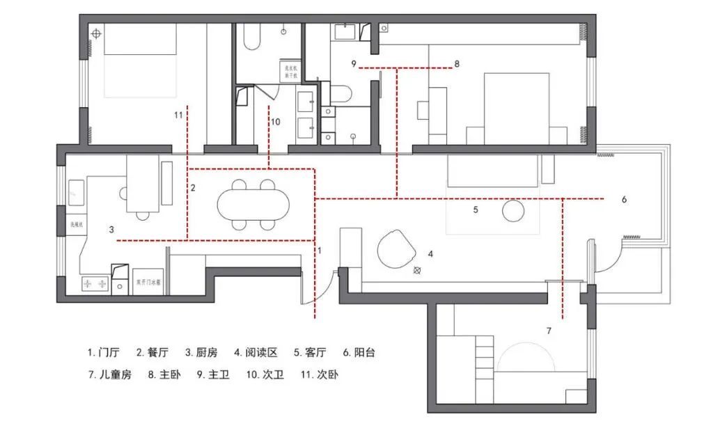 拆一间房，换来俩娃的大书房+舞蹈室！北京一家四口的130㎡，如此明净温馨！