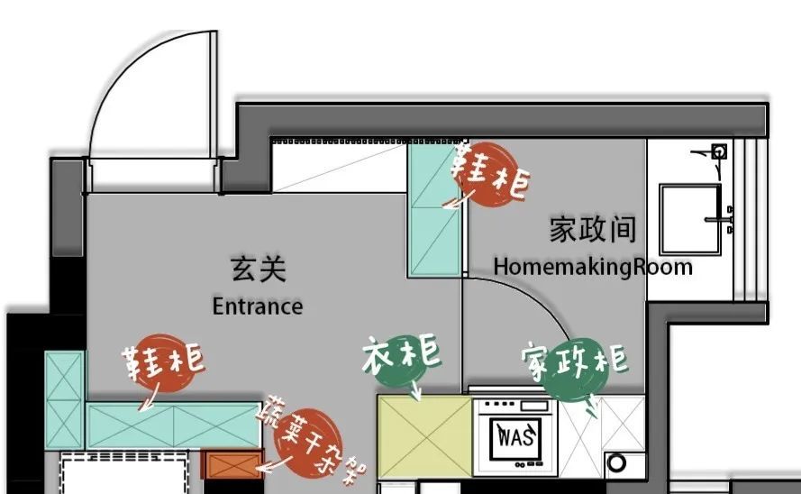 三代同堂的110㎡老房二次改造，过道“造”厨房，超强回形动线，清新又养眼！