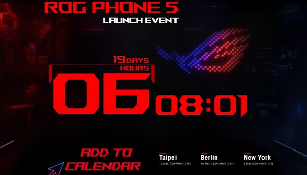 腾讯ROG游戏手机5 正式发布时间或在3月10日