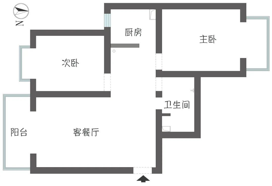 北京65㎡老房改造，温暖原木，住两人一猫，“一区多用”太强大！小户型必看！