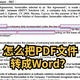 怎么把PDF文件转成Word？