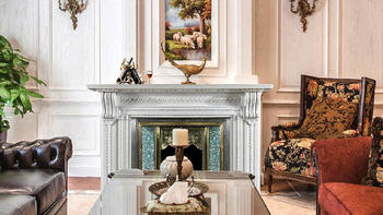 欧式的风格客厅更适合大理石壁炉装饰