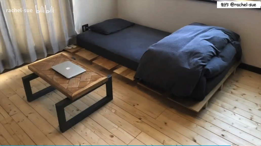 低成本改造13㎡老旧出租屋！DIY桌子和床，一键变身日式极简风小屋！这就是理想的房间啊…