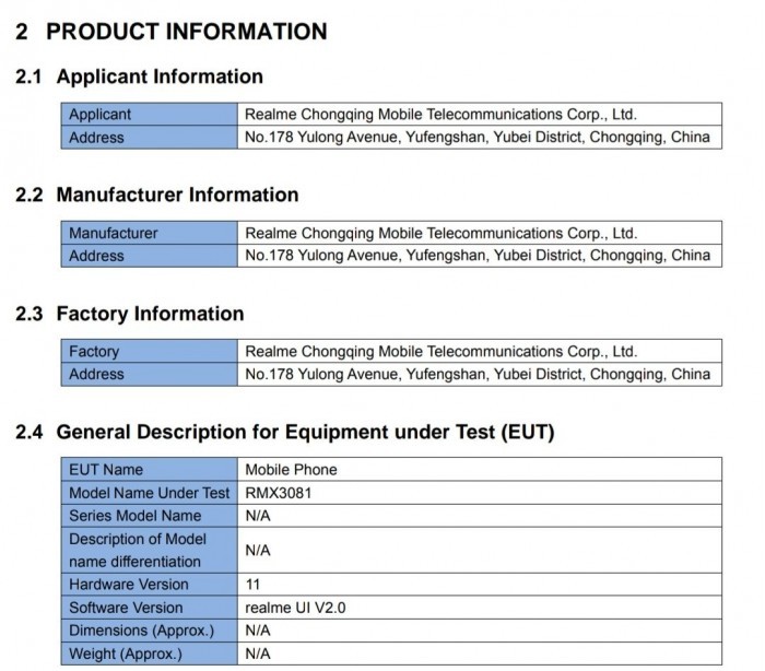 Realme 8 Pro 相关信息现身 FCC文件，配备4500毫安时电池和65W快充