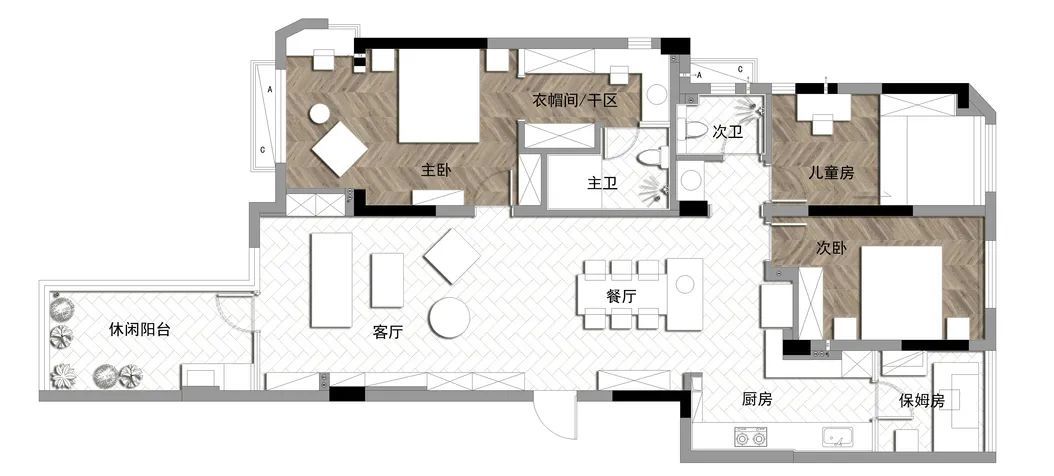 在武汉造一所“北欧度假屋”：白墙、老木头、皮革，150㎡住一家三口，敞亮又温暖！