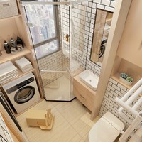 3.5平简约浴室✨塞下智能马桶和洗衣机！