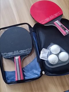 webber韦伯乒乓球拍红色横拍直拍各1支3球包护边