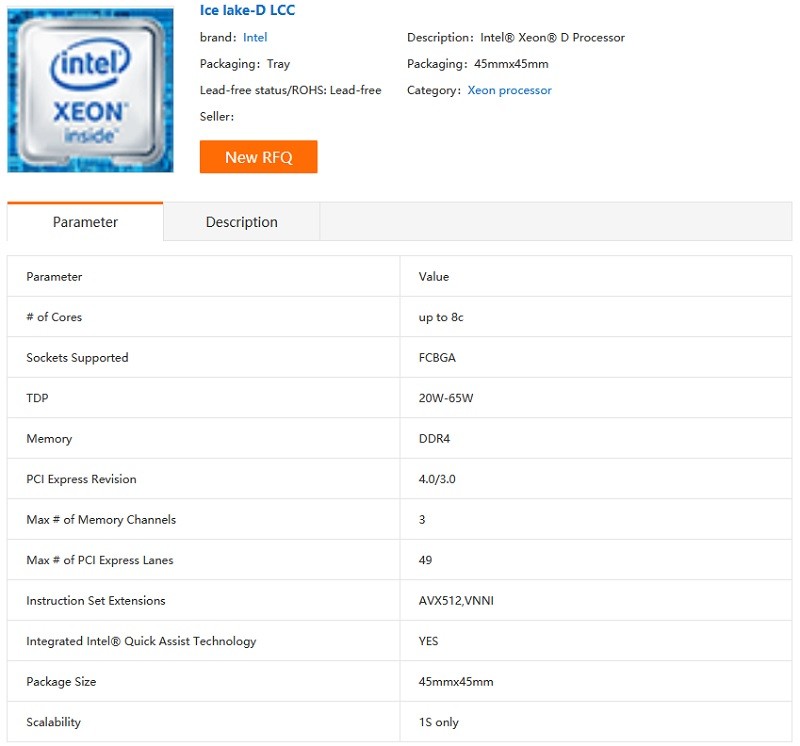 英特尔将推Ice Lake-D，为更新Xeon D系列产品线