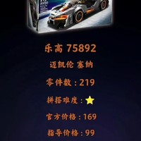 车神之名！乐高 75892 迈凯伦塞纳