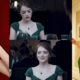 热巴不愧是浓颜系大美女，还有谁穿绿裙子惊艳四座？