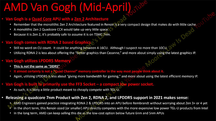 AMD Van Gogh有望8月发布，7nm加持、CPU最多4核