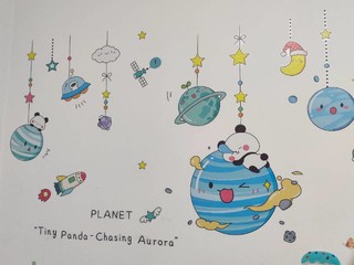 卡通星球多种图案的防水墙贴画可装饰儿童房
