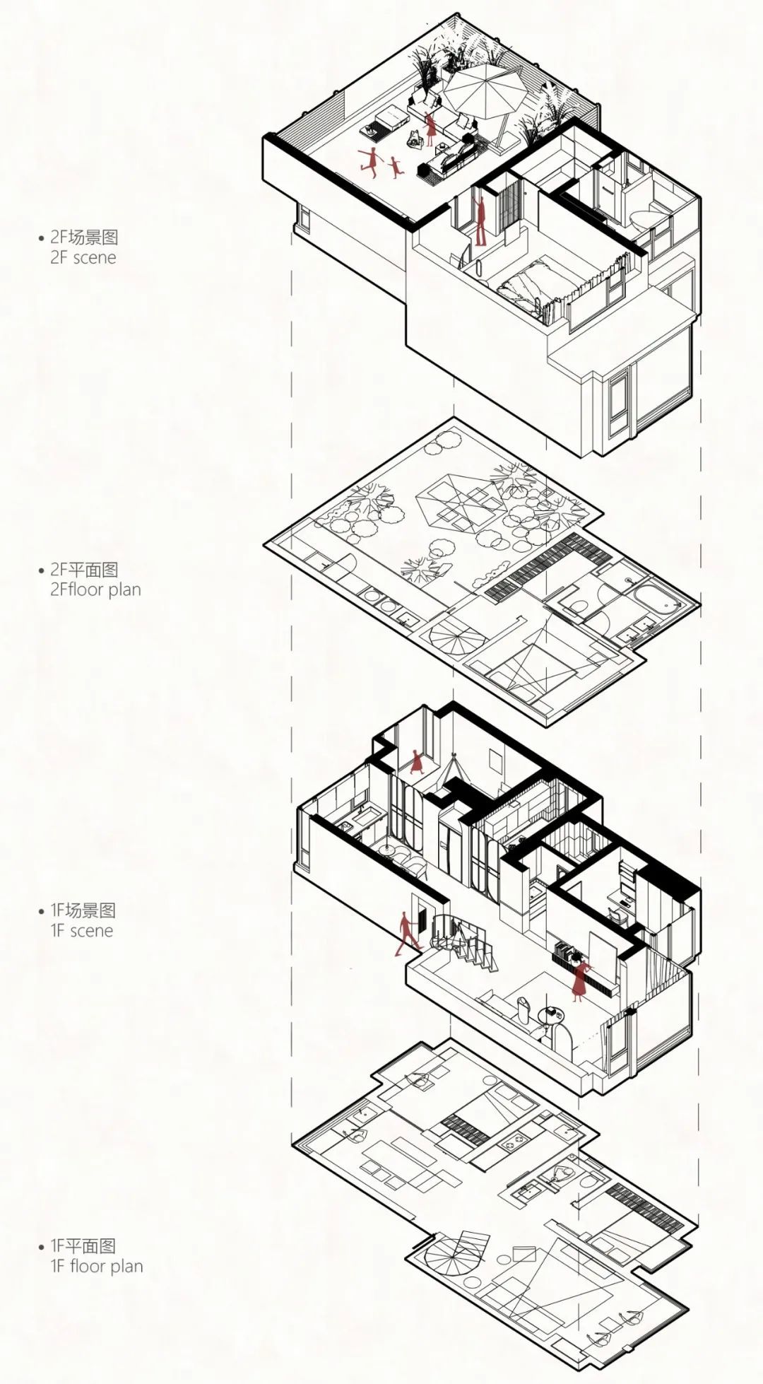 170㎡顶跃复式宅，「勃艮第红+蓝粉」分色，她家不动格局也能优雅又时髦！