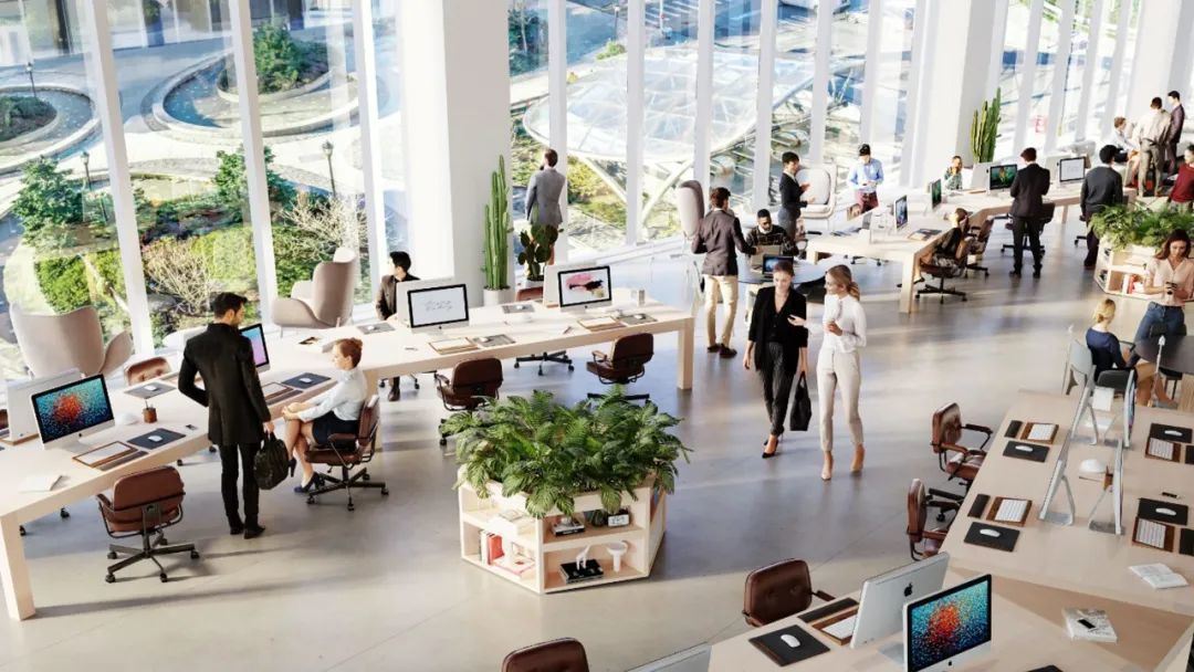 big设计的办公大楼,户外露台螺旋上升,每一层都有!