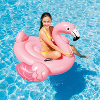 INTEX57558小红鹤水上坐骑成年人火烈鸟儿童充气玩具浮排浮床加厚游泳圈