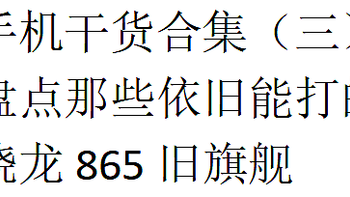 手机干货合集 篇三：盘点如今依旧值得入手的骁龙865旧旗舰