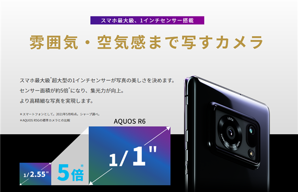 夏普AQUOS R6手机发布，首发徕卡1英寸大底相机、240Hz OLED屏