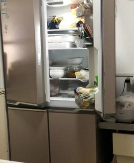 这款冰箱体型巨大，能放不少吃的 