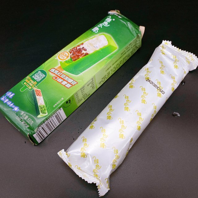 plus会员mengniu蒙牛绿色心情炼乳红豆加绿豆口味雪糕68g6支