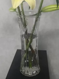 花瓶是玻璃材质,很厚实