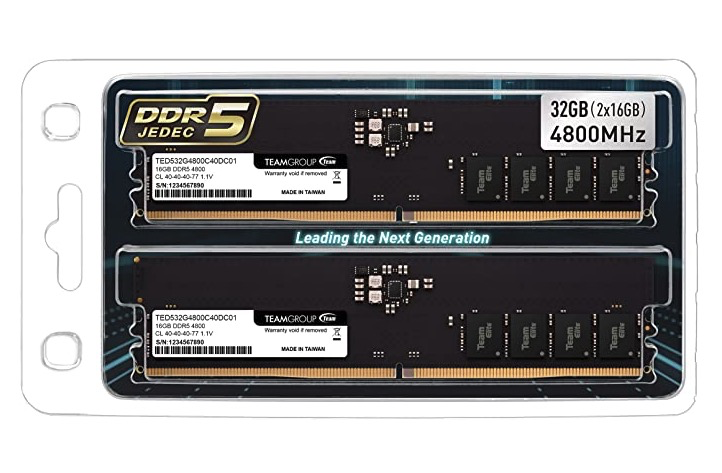十铨DDR5内存开售：单条16GB容量、4800MHz