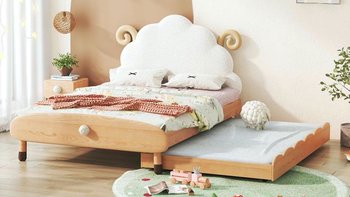 儿童床当然要舒服又可爱啦！小米有品上新羊羔子母床，拖床还可换抽屉
