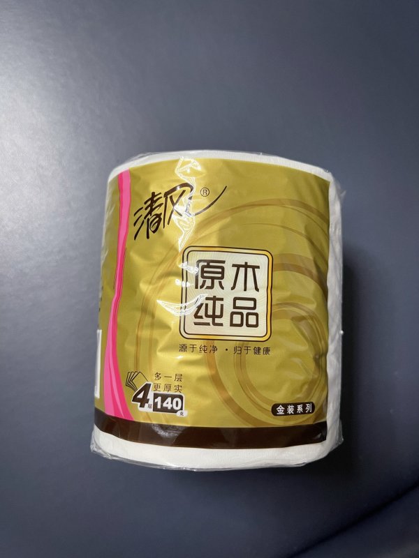 breeze清风卷纸原木金装200克27卷4层加厚卫生纸卷筒纸纸巾卷纸整箱