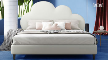 喜临门现代简约云朵型床——造型美观，环保PU皮更安全