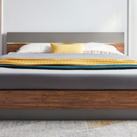 林氏木业高箱九格储物床，选用厚实免漆板材，落地式设计不积尘
