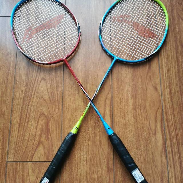 lining李宁羽毛球拍单拍全碳素3u男女初学3ua880t红色已穿好线24磅