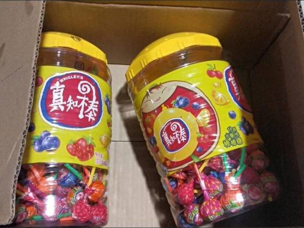 真知棒水果糖棒棒糖约108支1020g大桶礼盒装