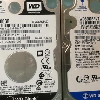 【捡垃圾】6块钱一张的500G 2.5寸硬盘（WD5000LPLX+WD5000BPVT）