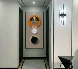 宜巢 现代美女橙色玄关装饰画走廊过道竖版