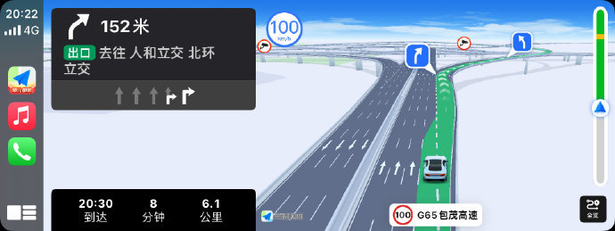 高德高清导航正式支持 CarPlay ：支持高清 3D 实景车道+更大的车机屏幕