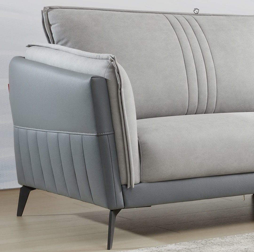 顾家设计师合作款沙发，高级配色层层拼接，高纤科技布漂亮又舒适~