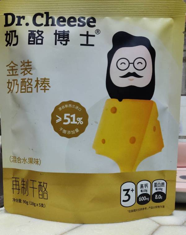 plus会员drcheese奶酪博士金装儿童奶酪棒混合水果味90g