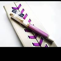 ​百利金M600限定紫色条纹14K金钢笔