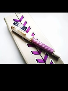 ​百利金M600限定紫色条纹14K金钢笔