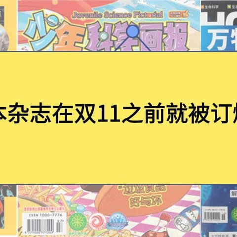 这10本杂志在双11之前就被订爆了！31号付尾款，你还能冲！