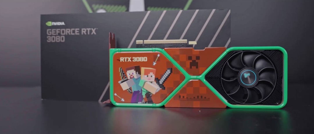 英伟达《我的世界》定制款 RTX 3080 显卡亮相