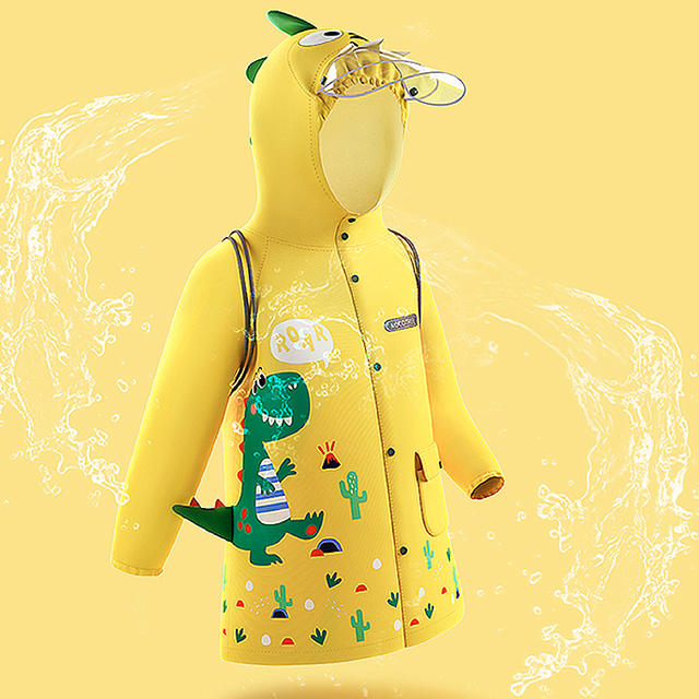 韩国Kocotree KK树儿童雨衣-可爱立体造型隐形书包位高防水雨衣