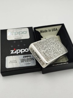 zippo唐草仿古银