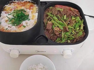 美的电热火锅锅家用电煮锅炒菜锅涮烤一体式